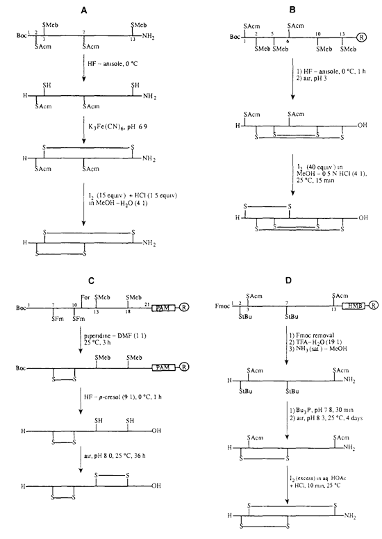 Multiple disulfide bond formation schemes